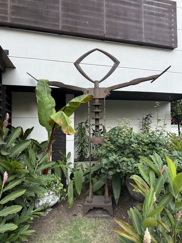 A garden sculpture in the area, a few blocks from the house