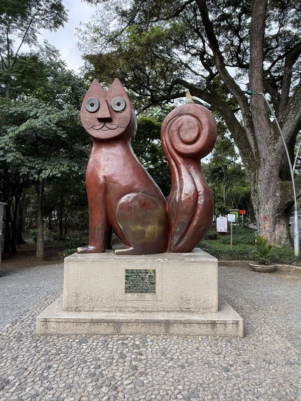 El Gato del Río, Hernando Tejada's sculpture beside the Cali River